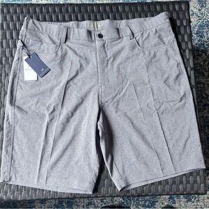 10'' Inseam Stretch Waist Lightweight Striped Flat Front Quick Dry Hybrid Flex